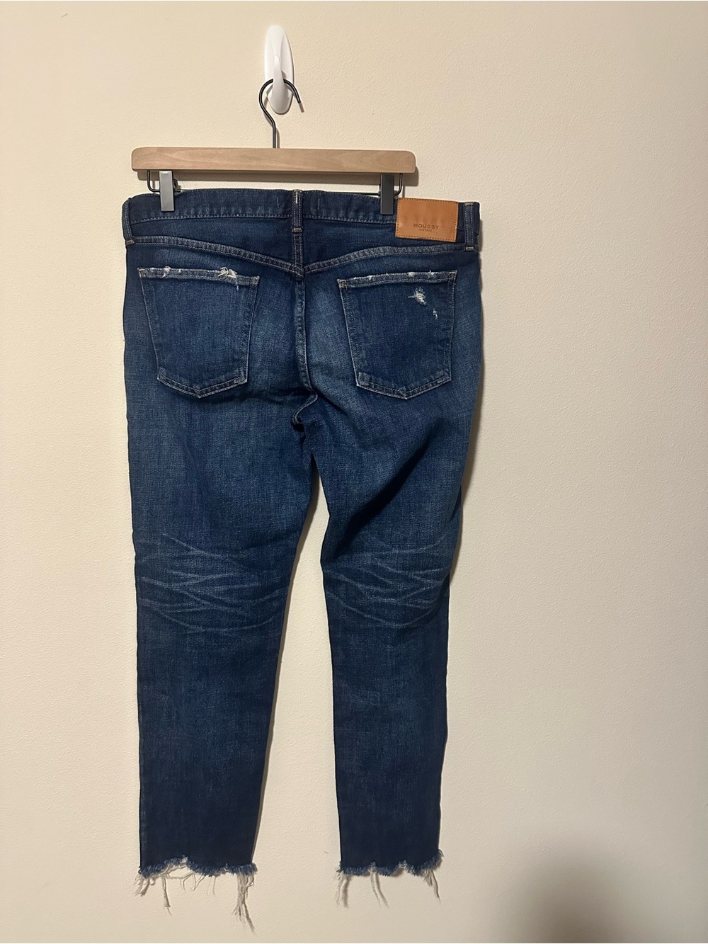 Moussy Vintage jeans size 32 raw hem distressed details designer - Picture 3 of 9